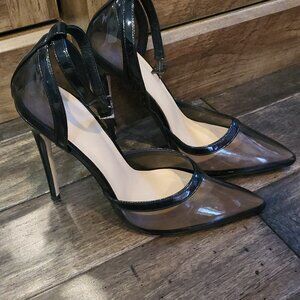 Womens Black Clear Pumps